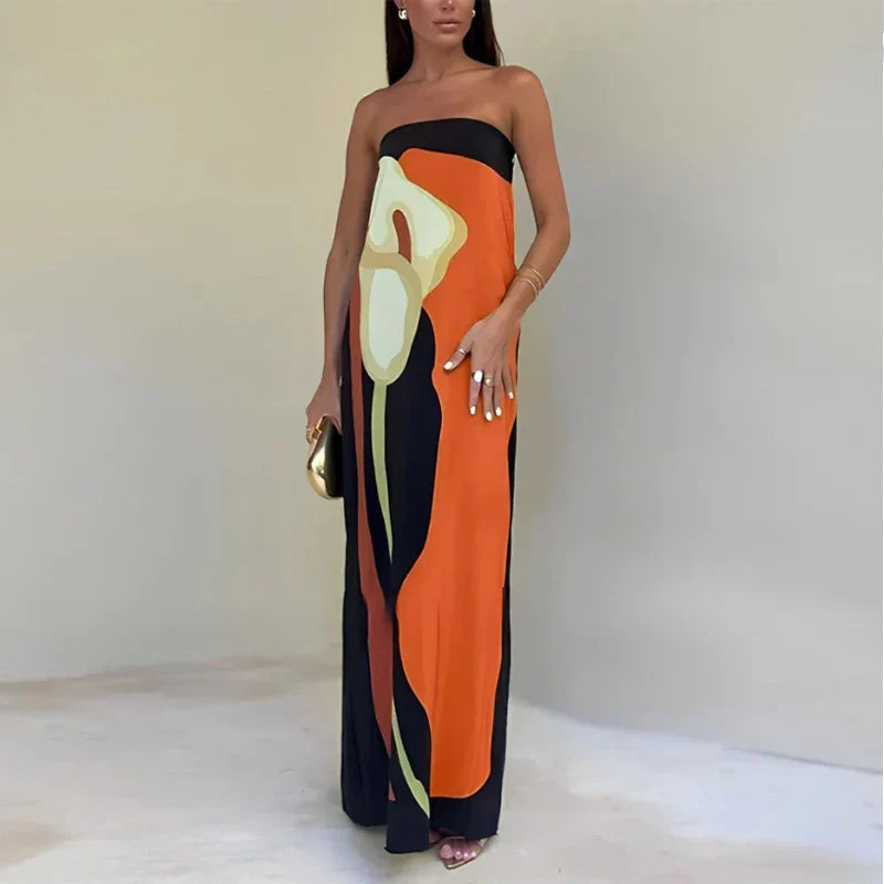 Friends – Elegant Long Strapless Maxi Dress