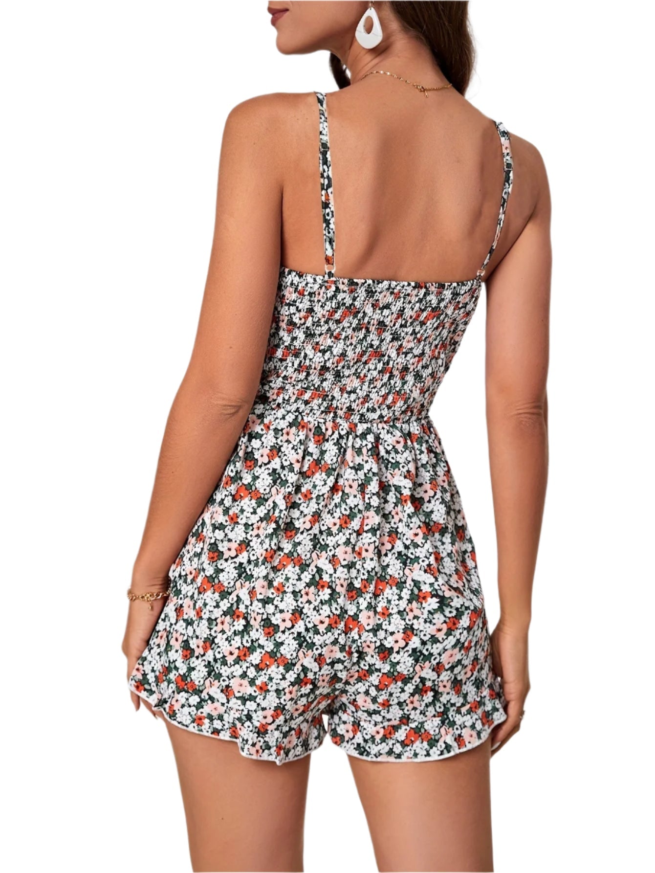 Jessica - Summery floral print jumpsuit with cutouts