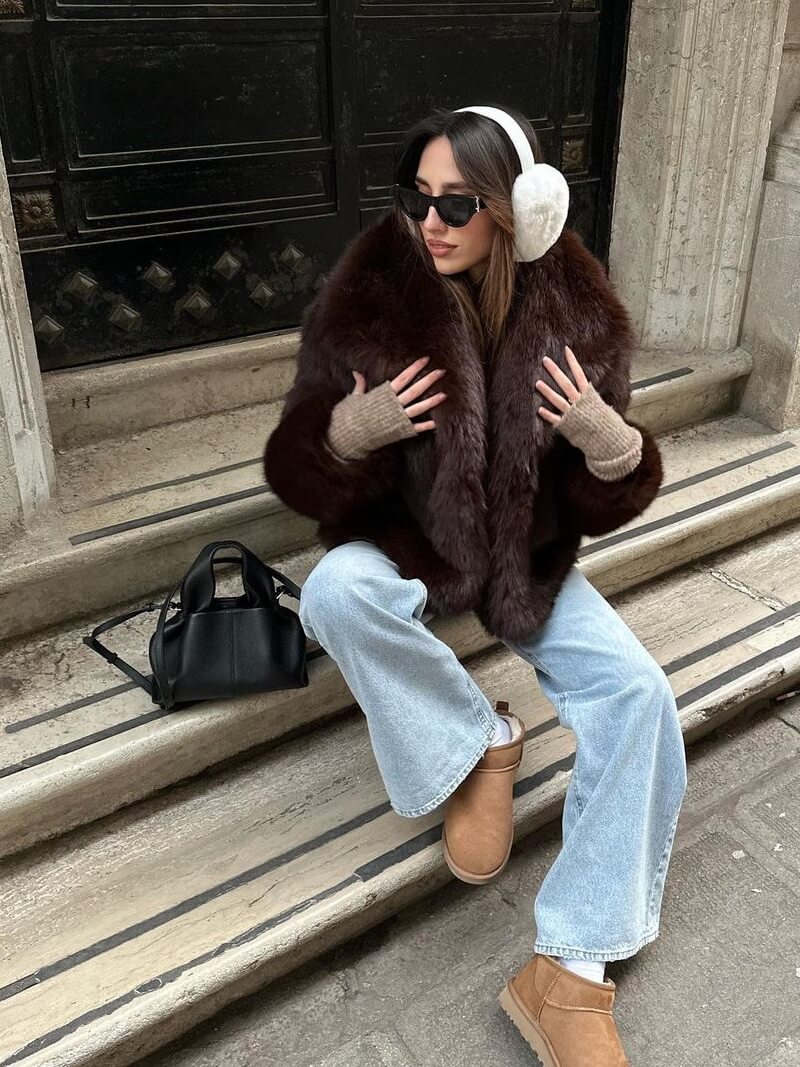 イングリッド - レザー製ファスナー付きハンドバッグ