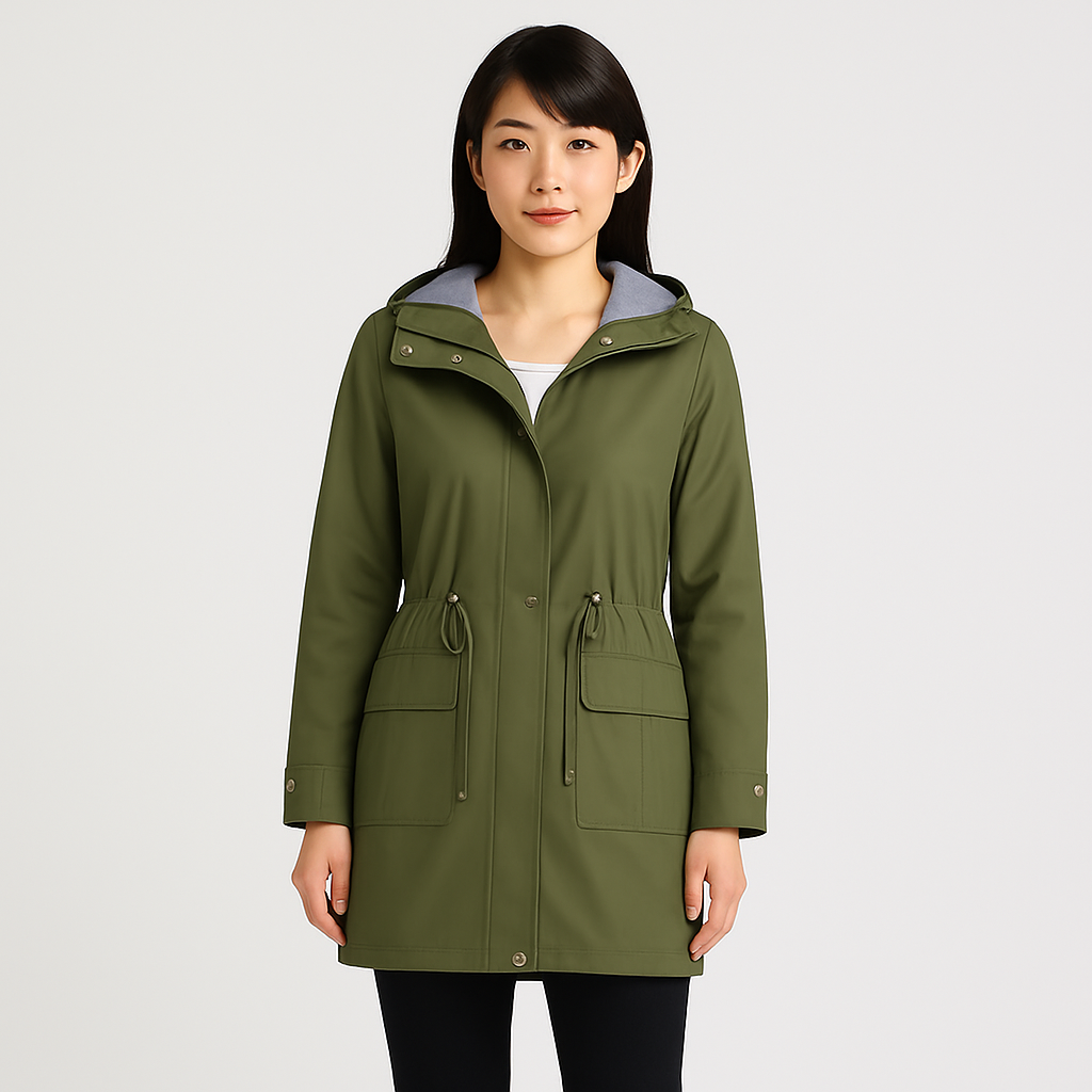 Solaria | Waterproof raincoat with hood and pockets