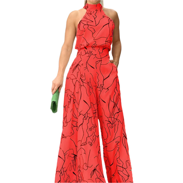 Veronica - Printed Halter Jumpsuit
