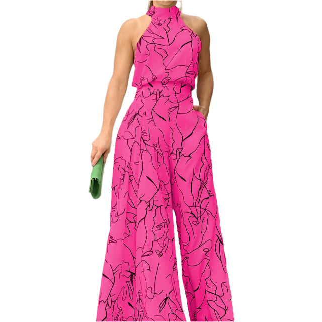 Veronica - Printed Halter Jumpsuit