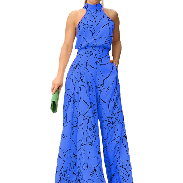Veronica - Printed Halter Jumpsuit