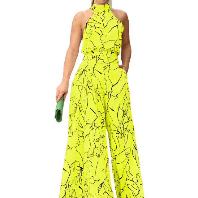 Veronica - Printed Halter Jumpsuit