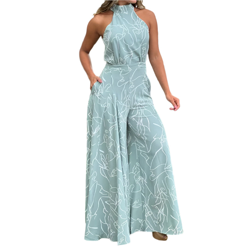 Veronica - Printed Halter Jumpsuit