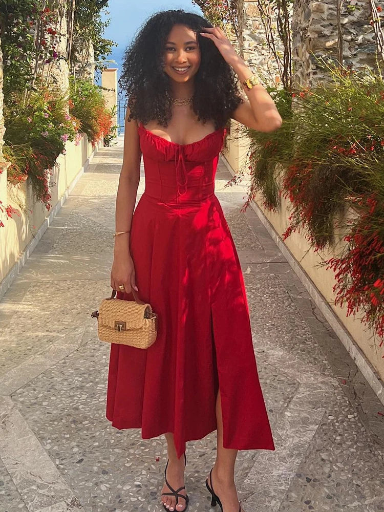 Doris – Lace spaghetti strap dress