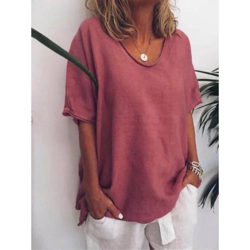 Trine - Oversized Linen T-Shirt