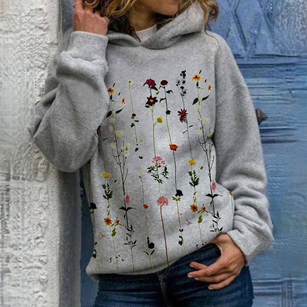 Henriette - Floral Print Hoodie