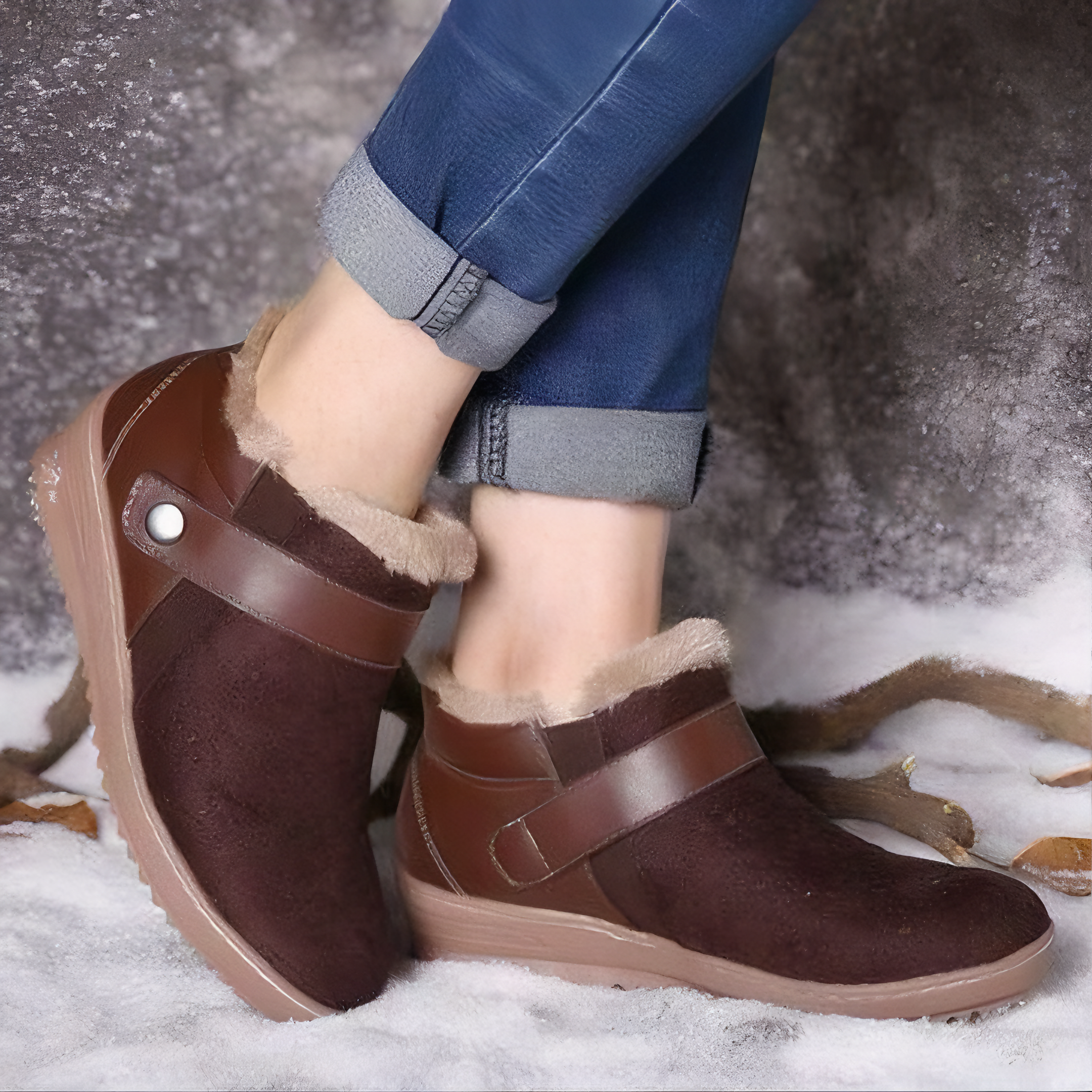 Sae - Faux Suede Winter Ankle Boots