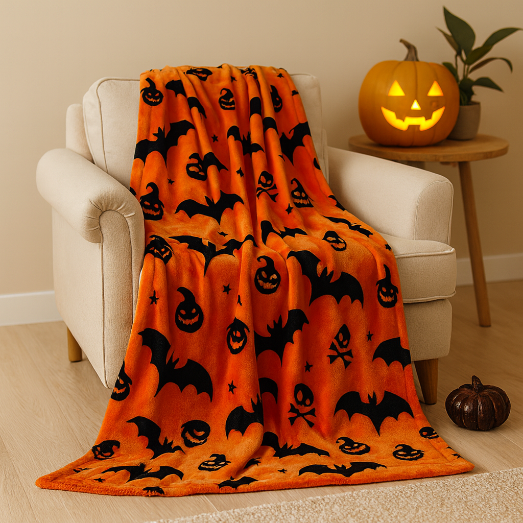 ヴェイラ | ハロウィン かぼちゃプリント フランネルブランケット