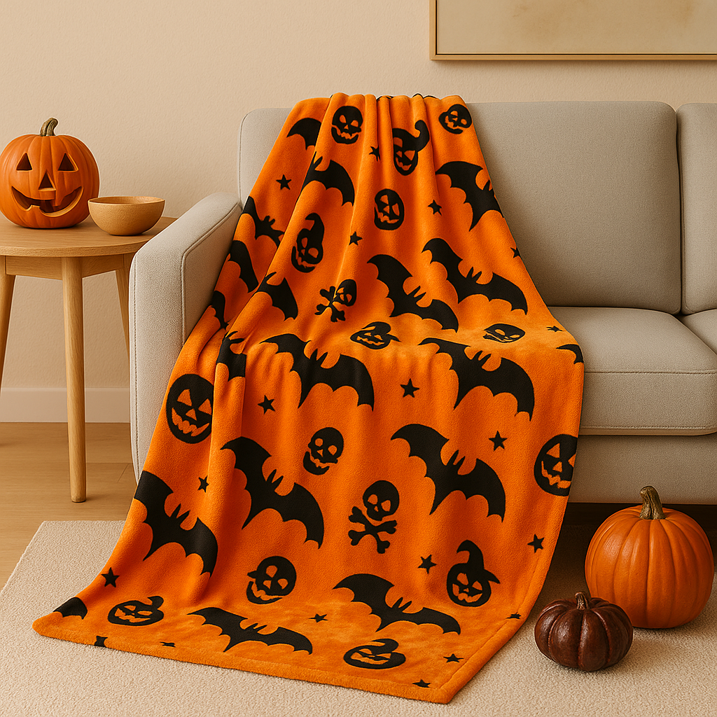 ヴェイラ | ハロウィン かぼちゃプリント フランネルブランケット