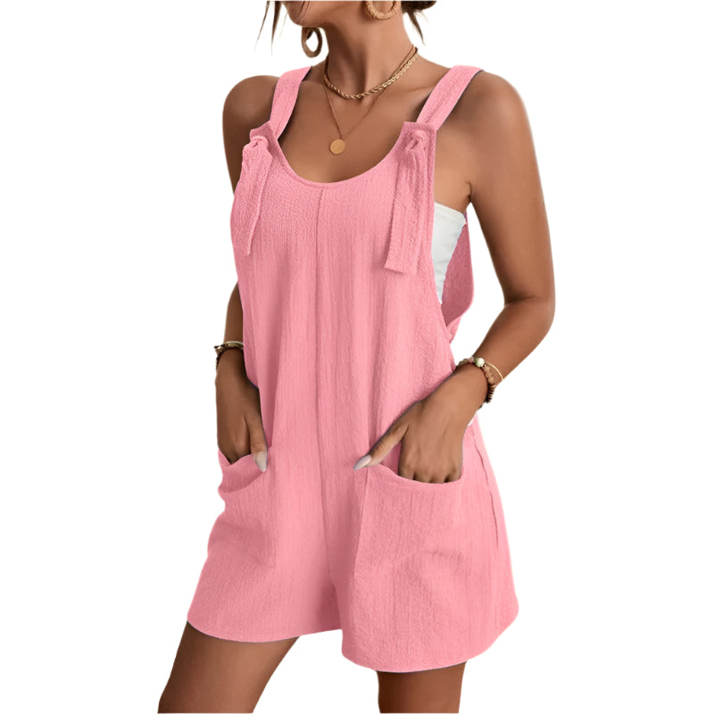 Camila - Casual Short Romper with Suspenders