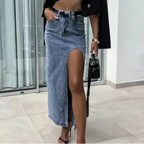 Esmeralda - Vintage A-Line Denim Skirt