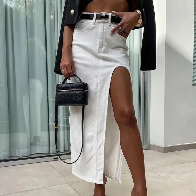 Esmeralda - Vintage A-Line Denim Skirt