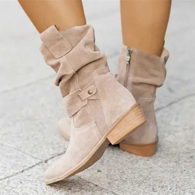Mila - Casual low-heeled round boots
