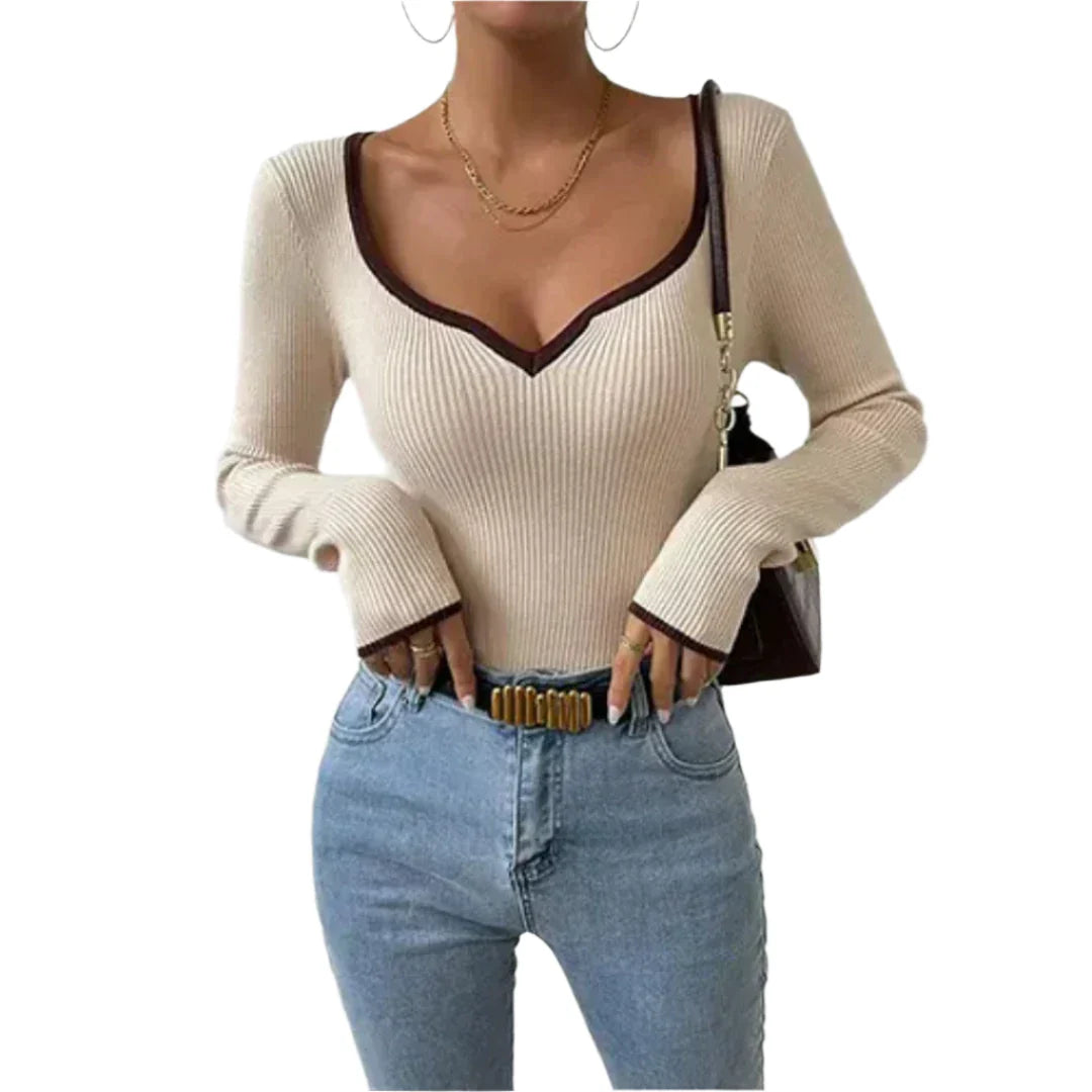 Lauren - Long Sleeve V-Neck Top