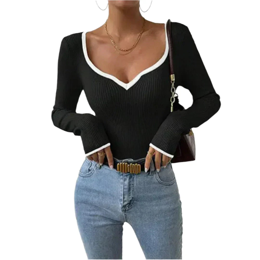 Lauren - Long Sleeve V-Neck Top