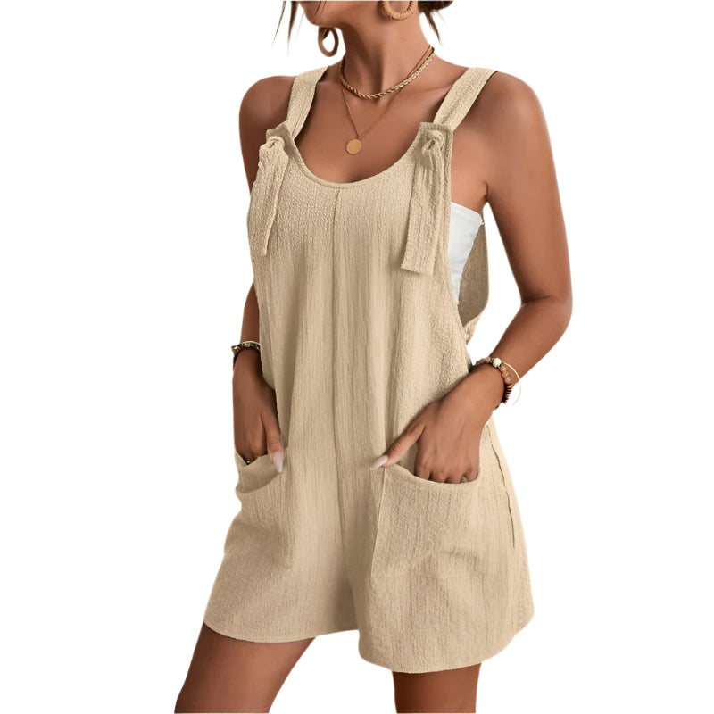 Camila - Casual Short Romper with Suspenders