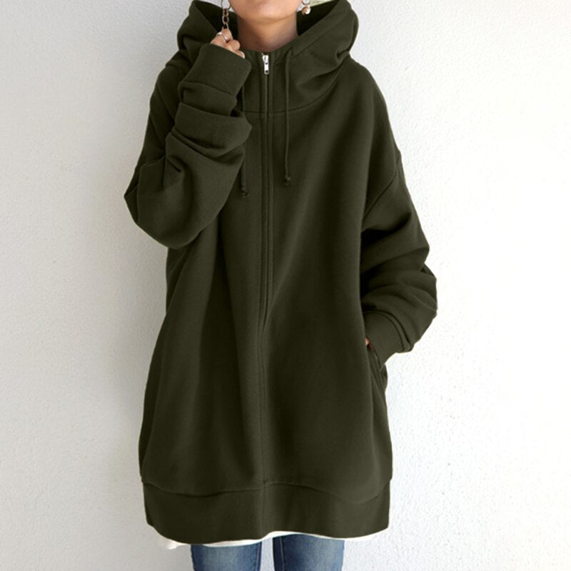 Mitsuko - Oversized Hoodie with Zipper and Pockets