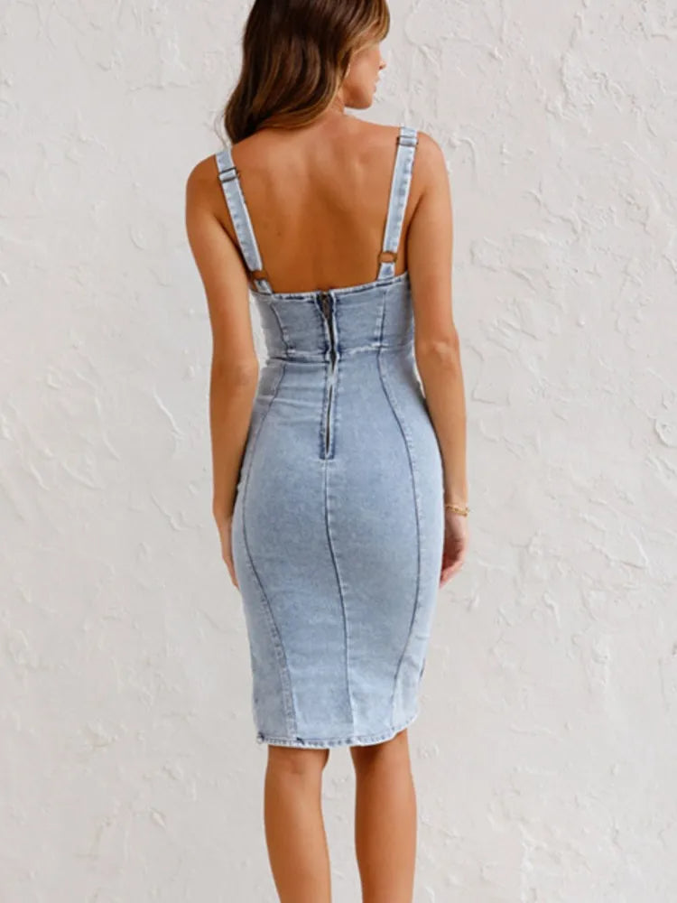 Yvonne - Denim Dress with Adjustable Straps