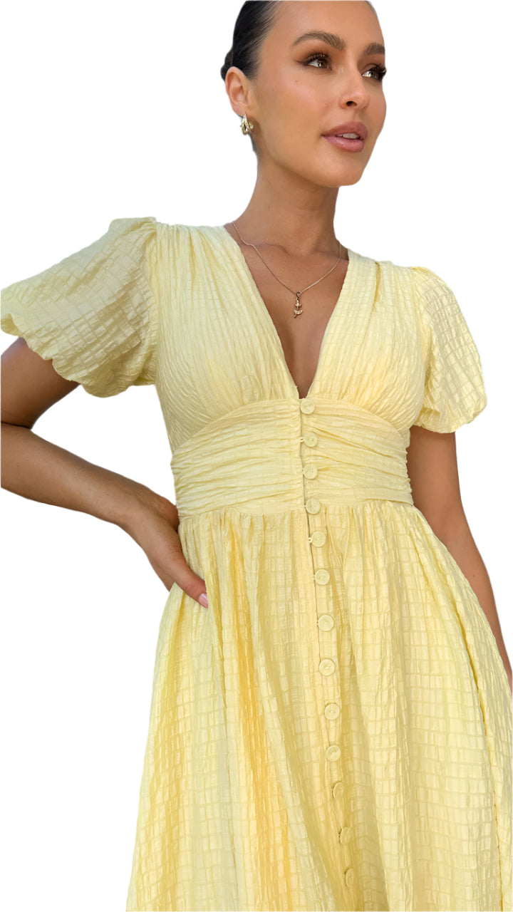 Vivienne - Pleated Slit Summer Maxi Dress