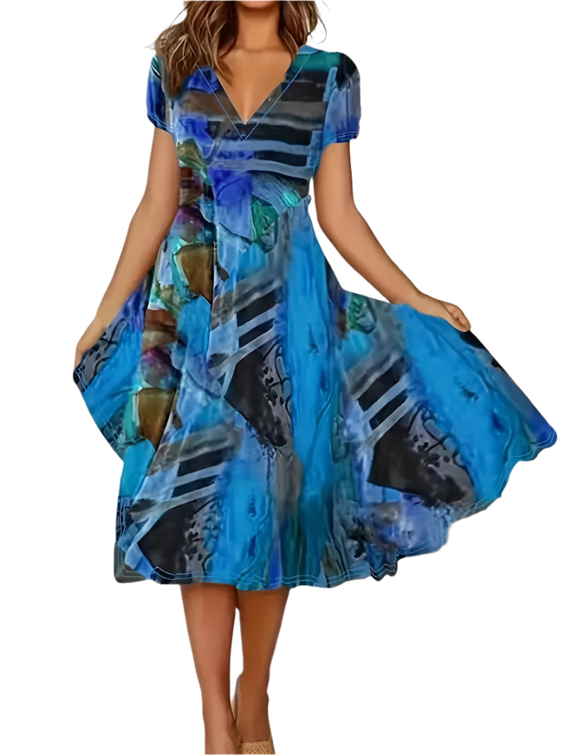 Suzanne – V-neck short sleeve summer dress