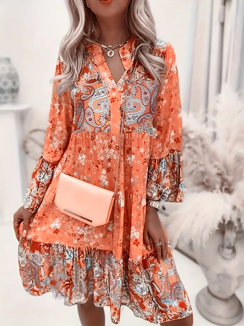 Julia – Elegant Floral V-Neck Dress