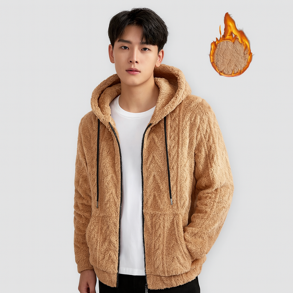 Calm | Men's Plain Hooded Fleece Jacket