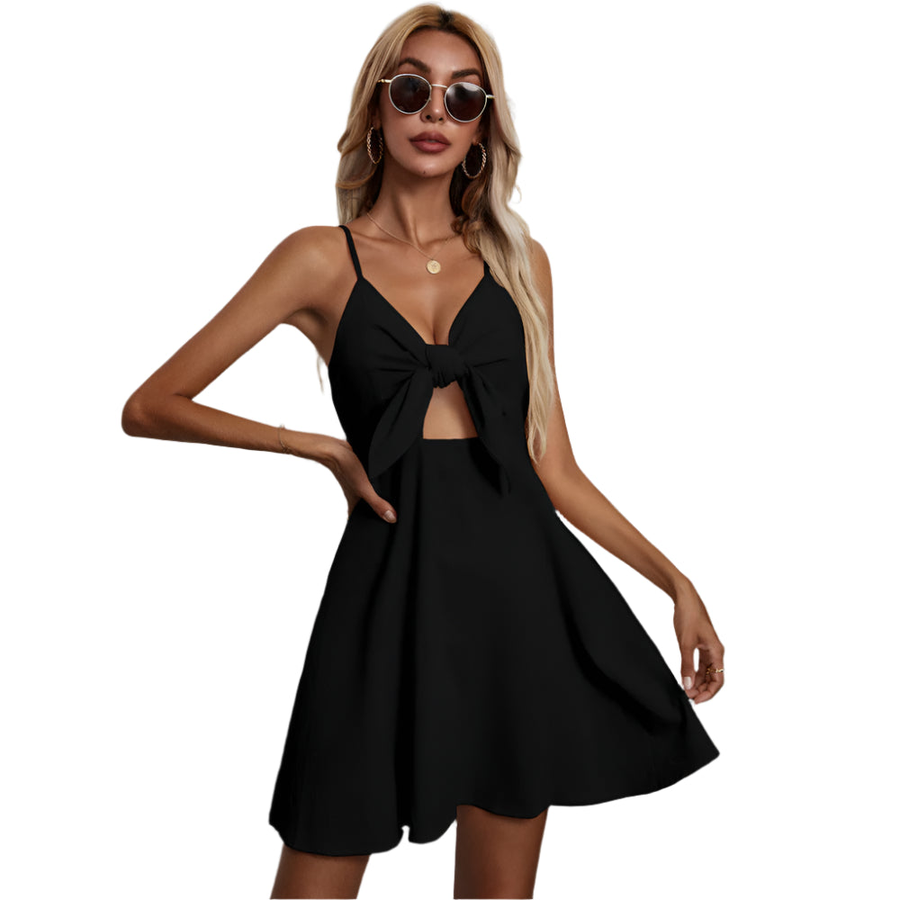 Lucina - Lace Bow Short Summer Dress