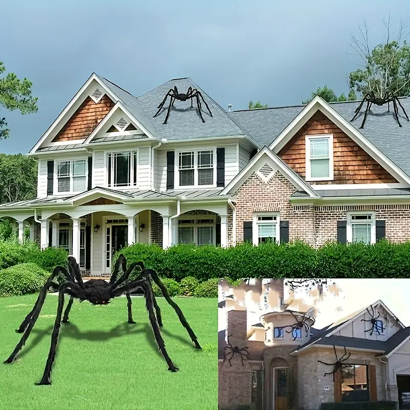 Giant Dark Crawl Spider, 150cm – Black Halloween Decoration for Home and Garden