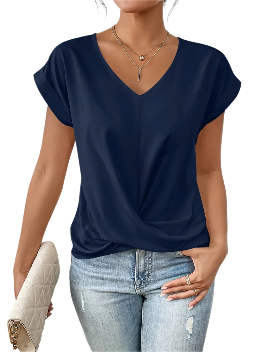 タミー - カジュアルVネックTシャツ