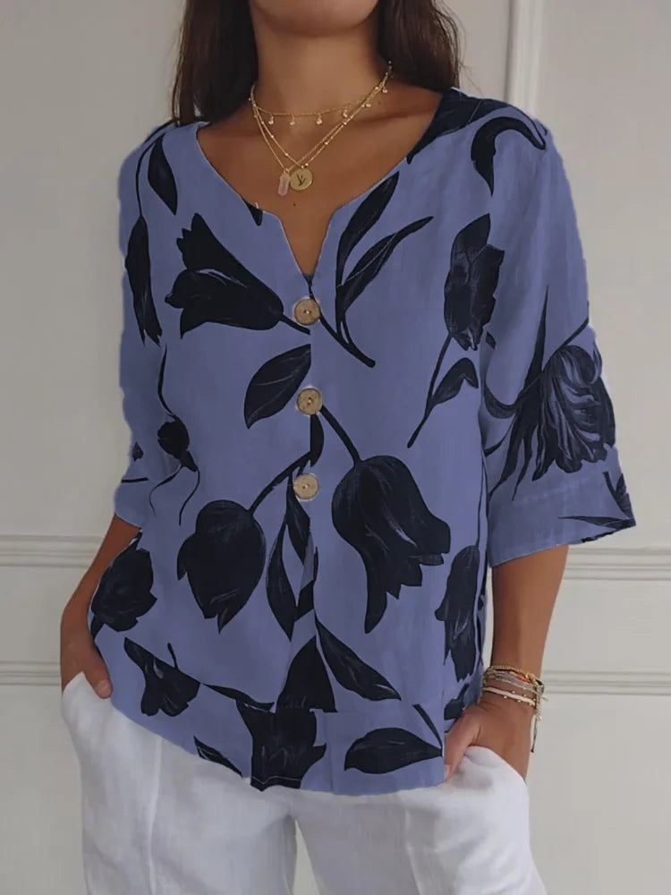 Gitte | V-neck printed tunic top