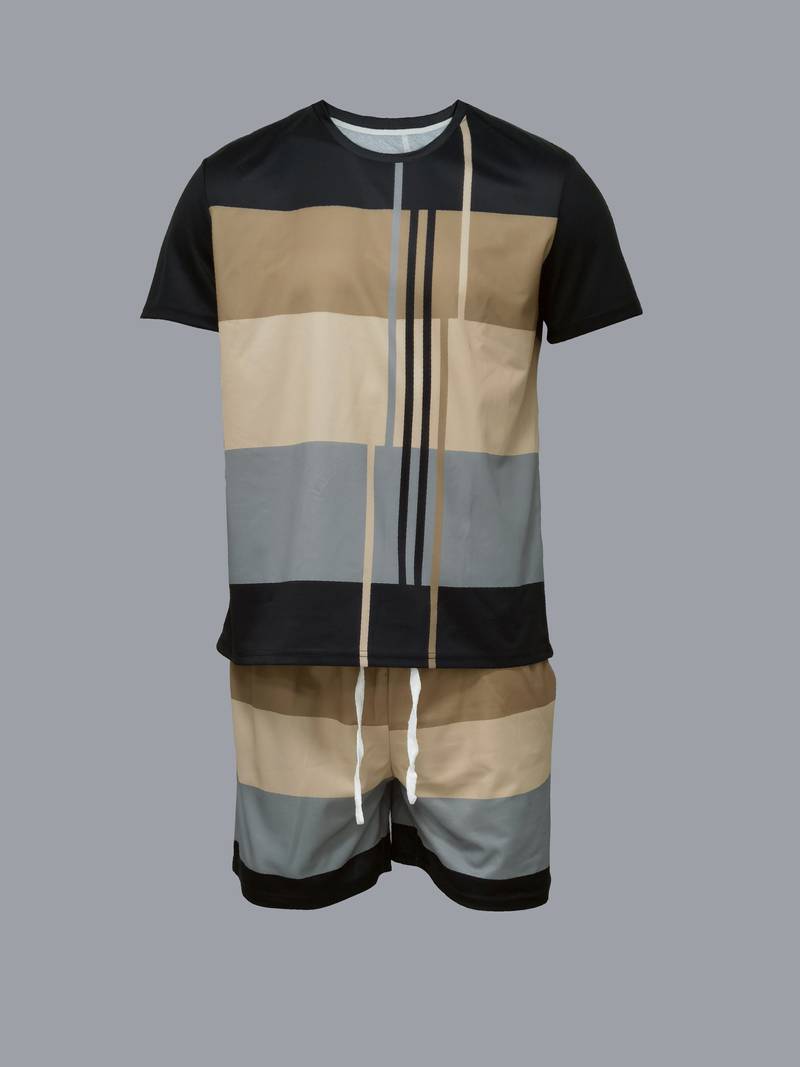 Sverre - Casual printed T-shirt and shorts set