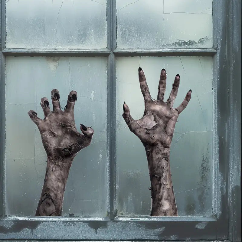 Scary Zombie Hand Wall Sticker for Halloween - Matte PVC Window Decor