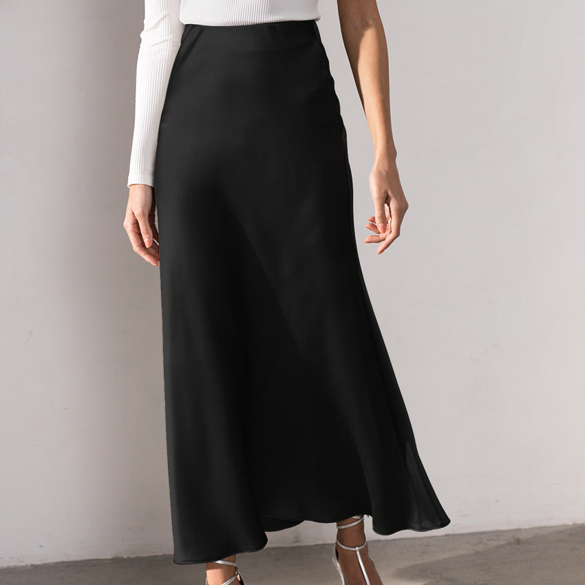 Mari - Stylish high-waisted silk skirt