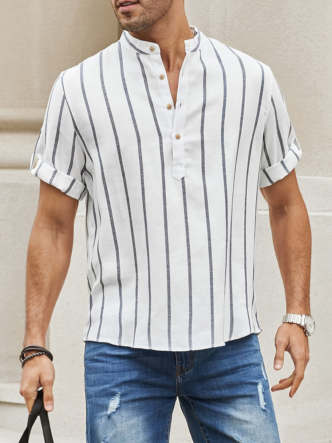 Kevin - Stylish striped short sleeves