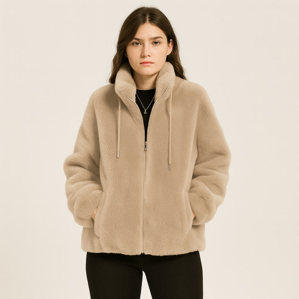 Courtney | Red plush faux fur jacket