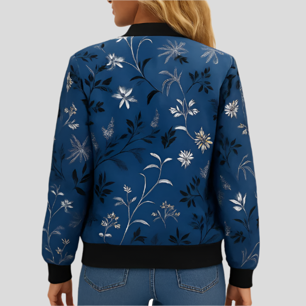 Clotilde Floral Bomber Jacket – Lightweight Printed Jacket for Women