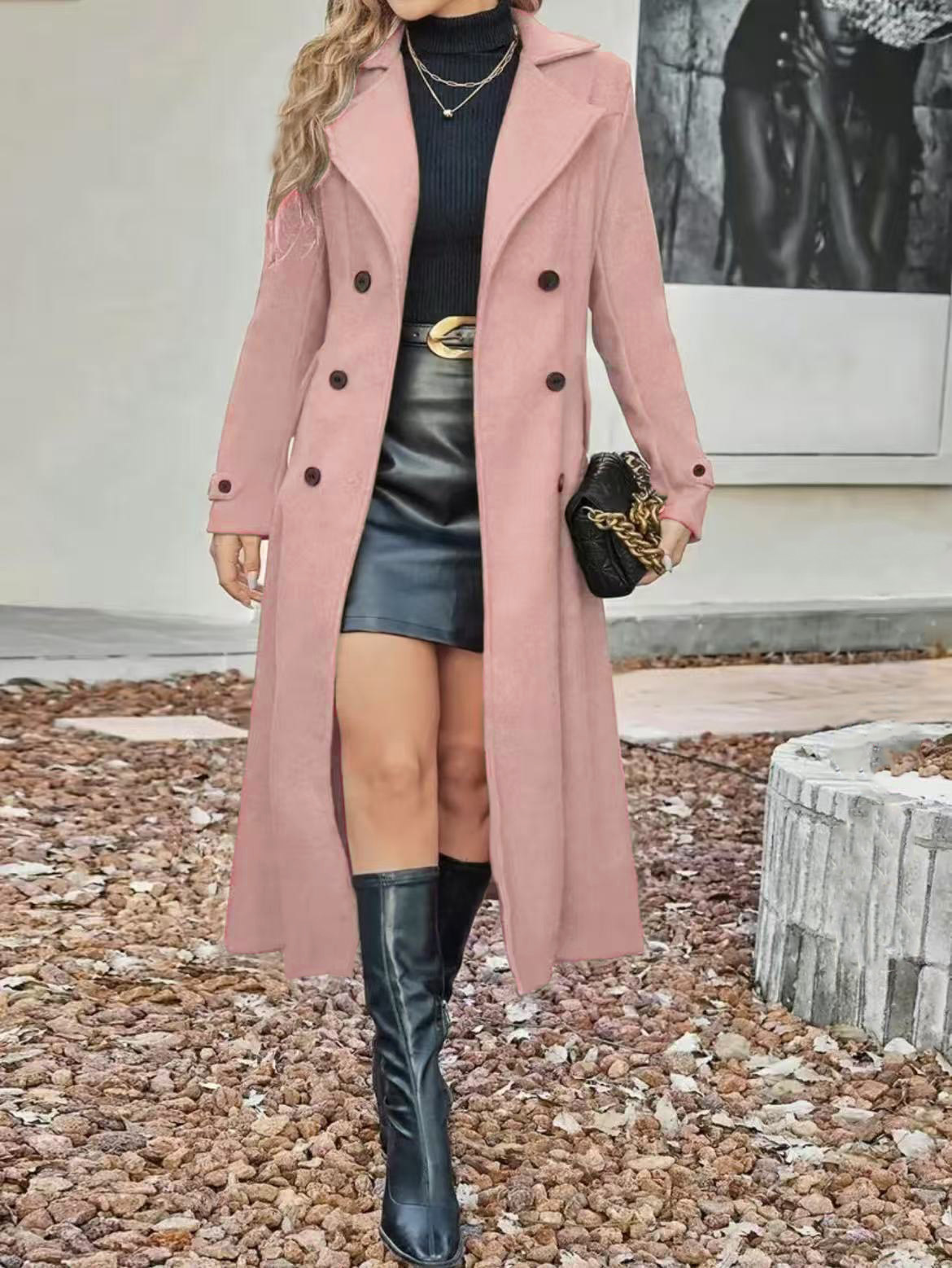 Viral | Elegant Long Winter Coat – Double-Breasted, Stylish and Warm