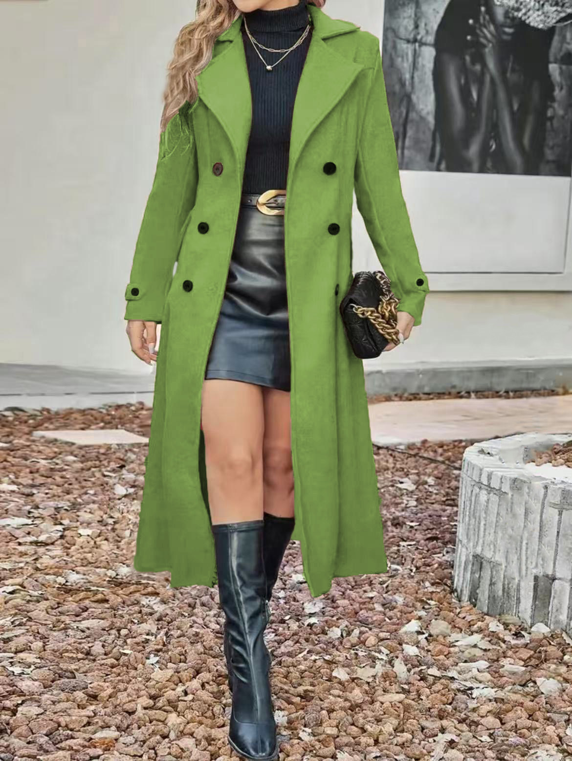 Viral | Elegant Long Winter Coat – Double-Breasted, Stylish and Warm