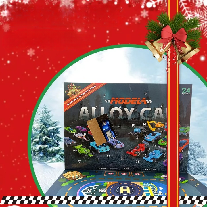 24ピース クリスマスギフト アドベントカレンダー 合金モデル ダイキャストカーセット