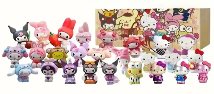 ハローキティ アドベントカレンダー – 飛行機用ボックス付きクリスマスカウントダウンギフトセット 24 ピース