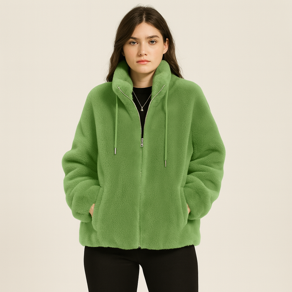 Courtney | Red plush faux fur jacket