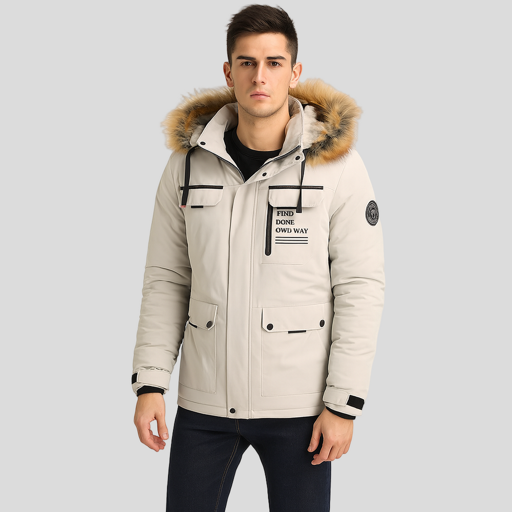 Harrison | Waterproof quilted jacket with faux fur hood