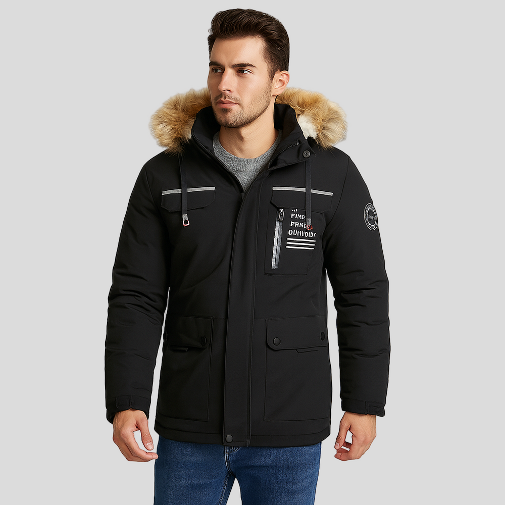 Harrison | Waterproof quilted jacket with faux fur hood