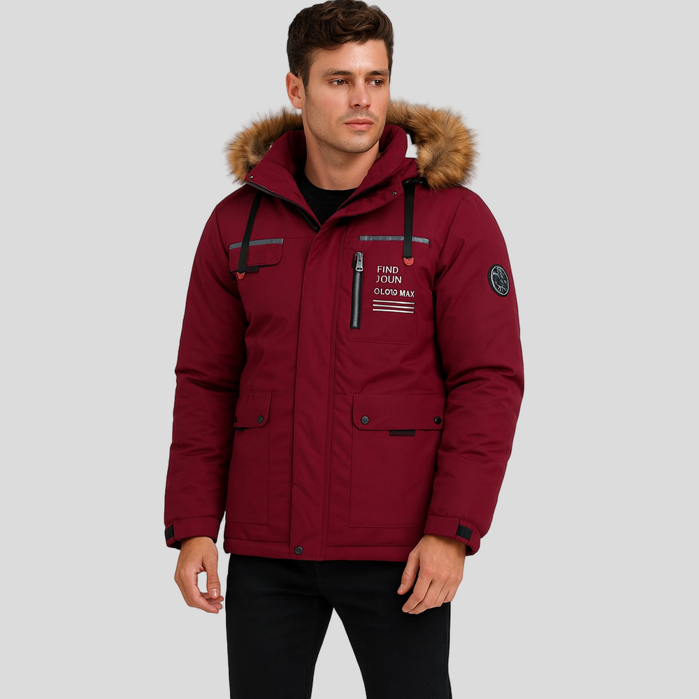 Harrison | Waterproof quilted jacket with faux fur hood