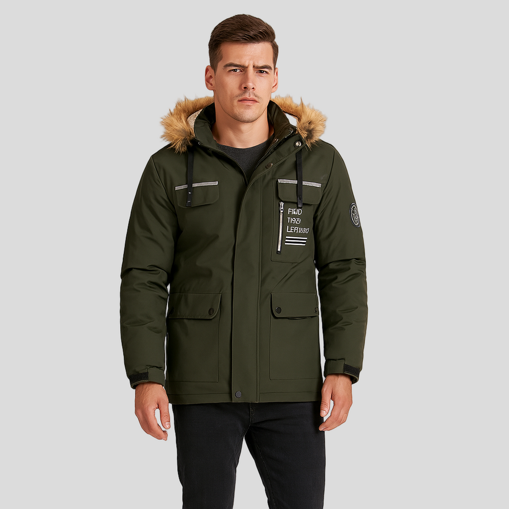 Harrison | Waterproof quilted jacket with faux fur hood