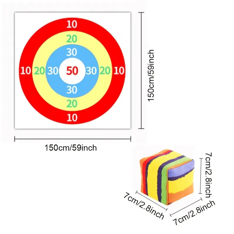 ターゲット投げゲームセット - 屋内でも屋外でも楽しめる、ビーンバッグ10個付きターゲットボード