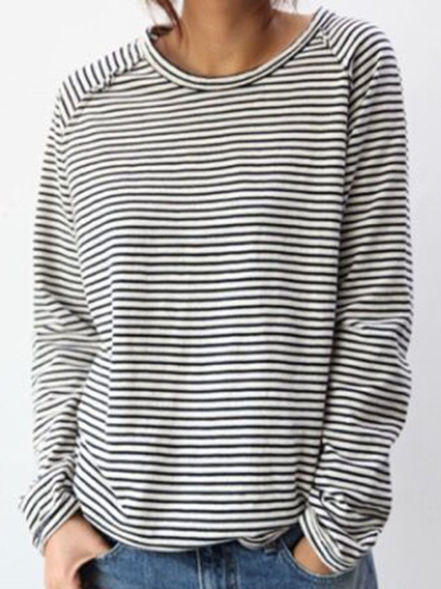 Lola - Casual slim fit shirt with striped print