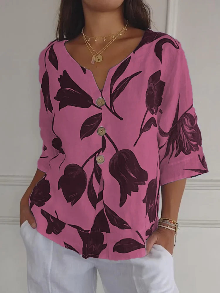 Gitte | V-neck printed tunic top
